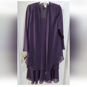 Vintage JBS Dress Womens Formal 2 Piece Size 14 Purple